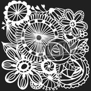 STENCIL 12x12  Blooming Garden TCW810